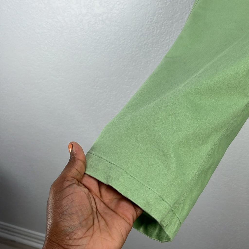 Crown & Ivy Women’s Light Green Trousers Slip On Sz 14 Career Office Core Chic