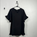 MSJ Women’s Black Flutter Sleeve Dress Ruffle Hem Cotton Casual Sz XL  Vacay