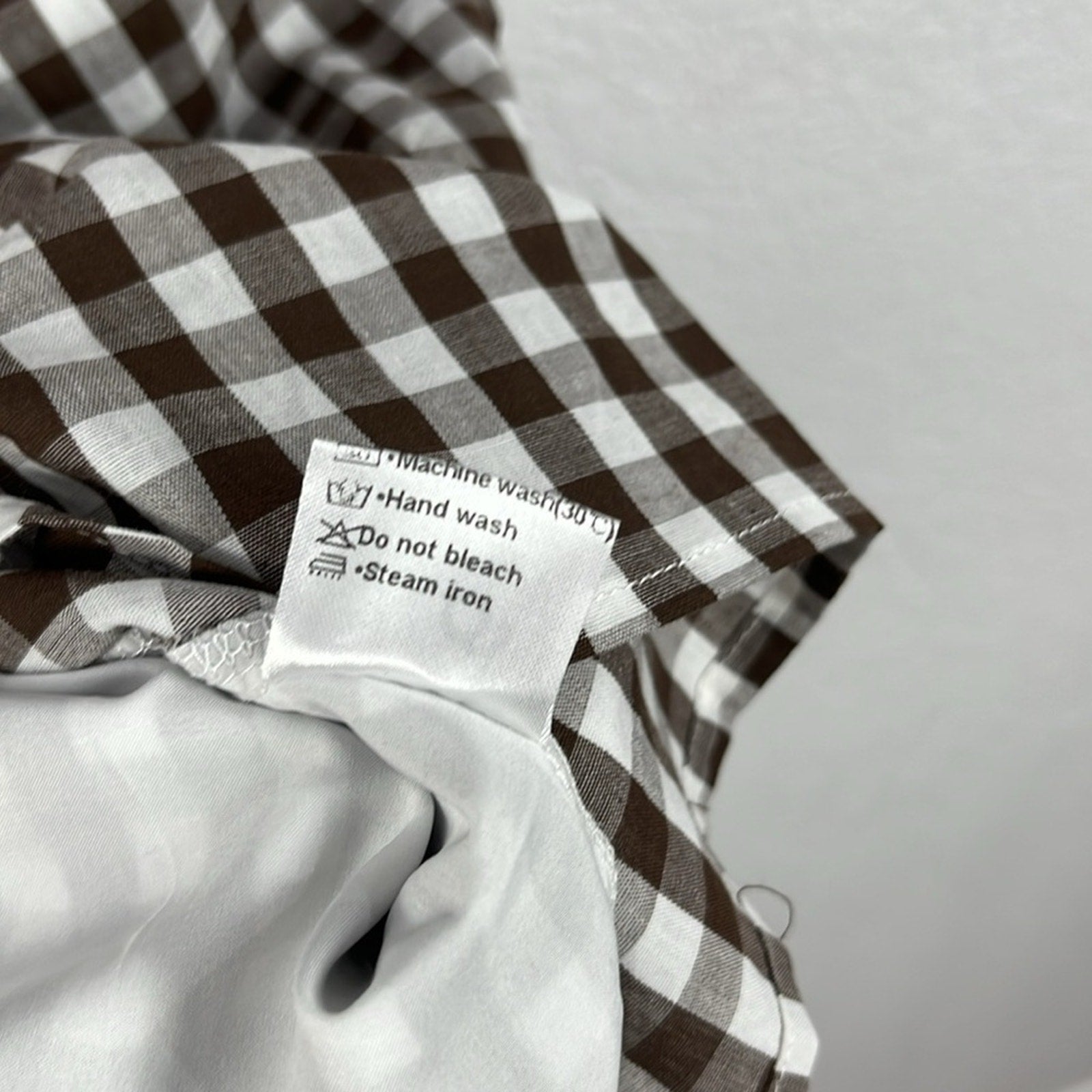 Women’s Checkered Brown Dress prairie core Front Tie Ranch Farm Girl Sz M Rural