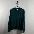 J JILL Green Button Up Cardigan Sweater Women's S Capsule Layering EUC Cotton