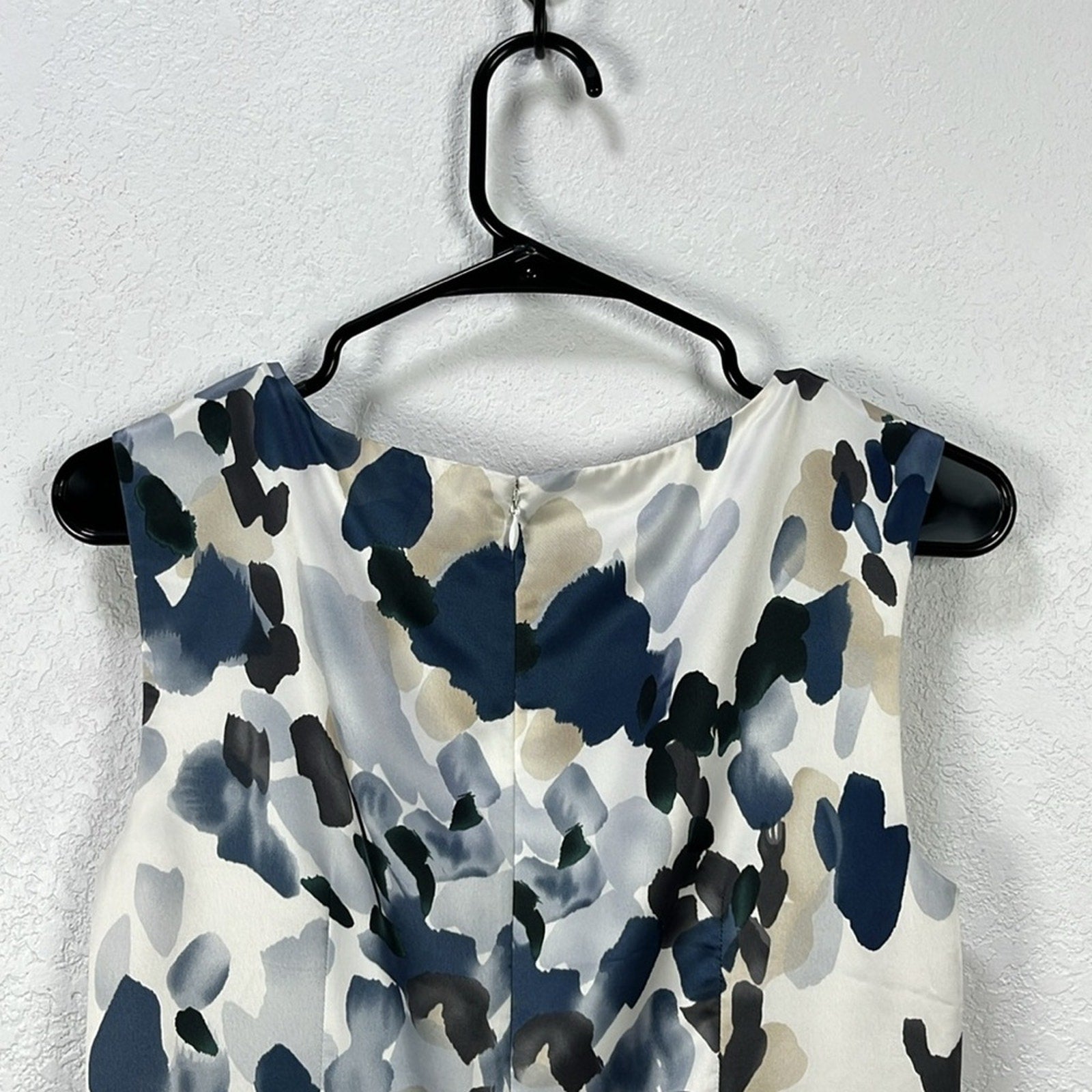 Ann Taylor Satin Sleeveless Watercolor Print Sheath Cocktail Dress Women’s SZ 8