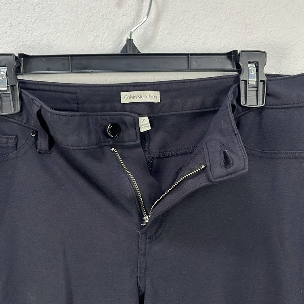 Calvin Klein Jeans Women's Stretch Skinny Pants Sz 10 Black Office Core Career