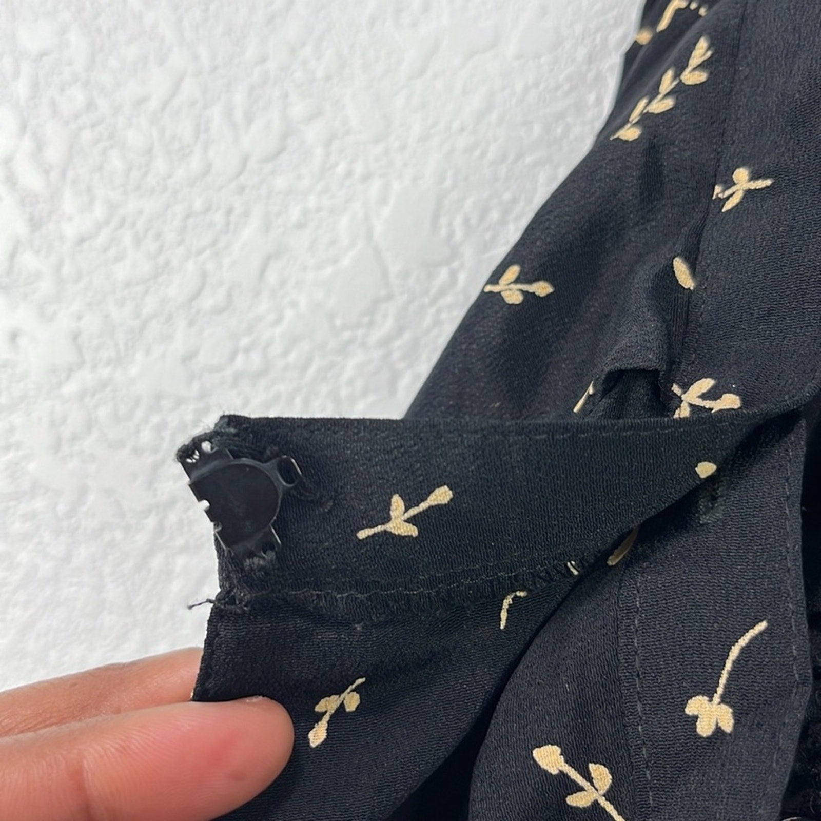Vintage Carole Little Women’s Black Tan Floral Pants Wide Leg Sz 8 Pockets Boho
