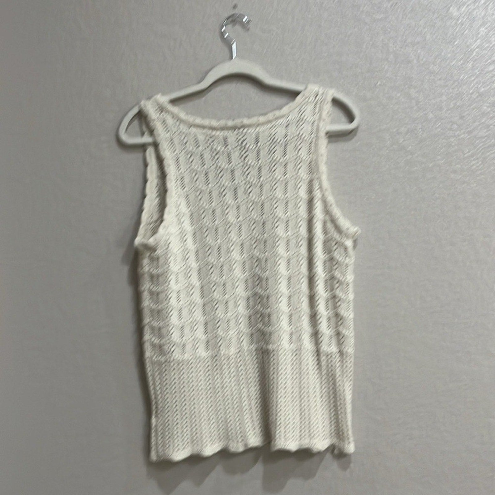 Lane Bryant Sleeveless V-Neck Pointelle Sweater Size 14/16