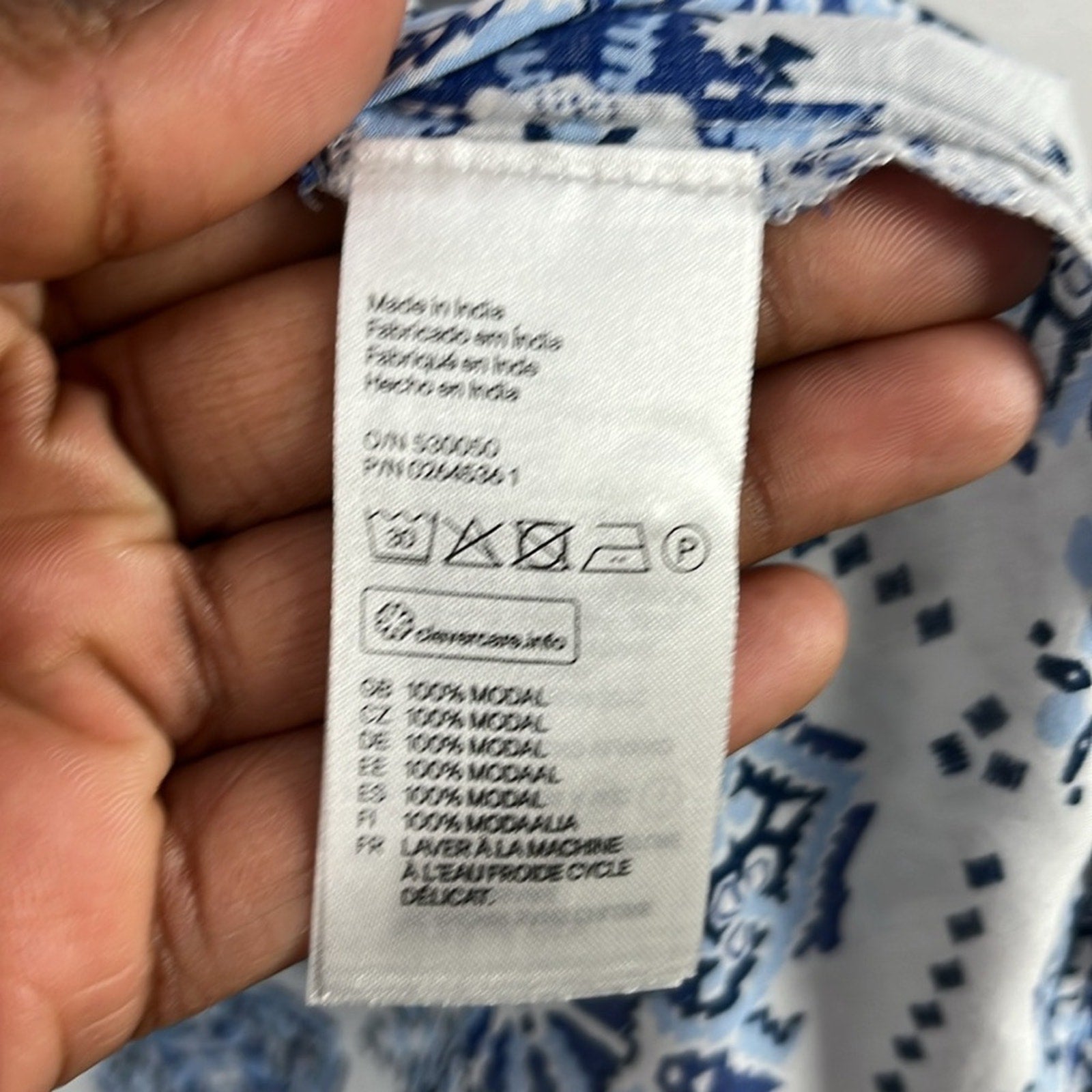H&M L.O.G.G. Dress Tunic Prairie Boho Smock Women’s Size 12 Blue White Sheer